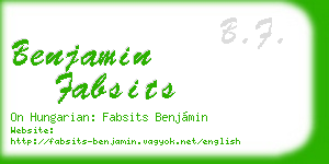 benjamin fabsits business card